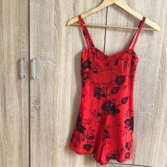 Free People Other - Free People, Size 0, Red Rose Romper